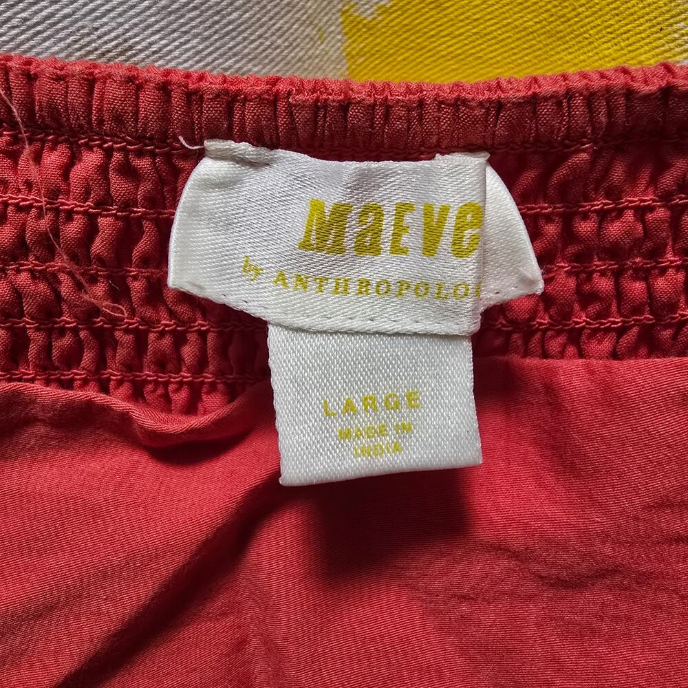 Maeve Anthropologie red sleeveless eyelet embroidered wide leg romper large - Picture 4 of 13